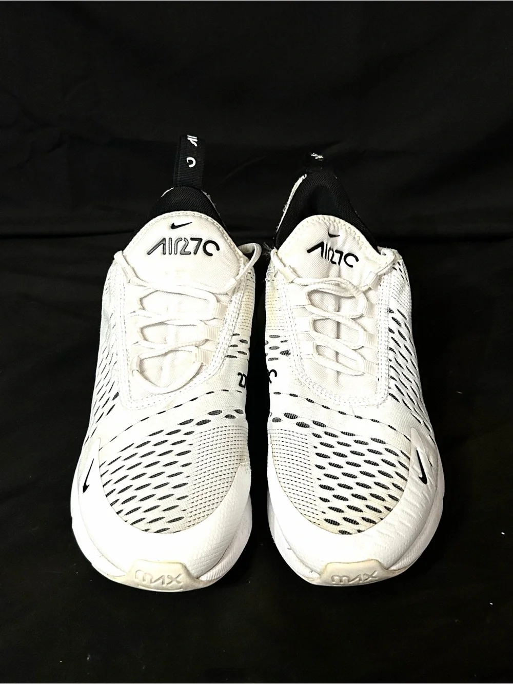 Nike Air Max 270 White Black Women's Size 7.5 Running Shoes AH6789-100